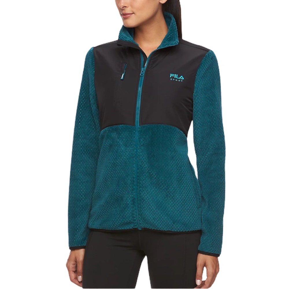 FILA SPORT Women's Teal Cloud Peak Fleece Jacket Size Medium